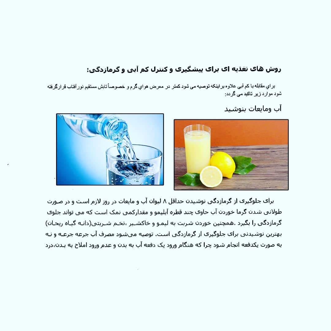 توصيه هاي تغذيه اي در فصل گرما و شيوع ويروس كرونا 