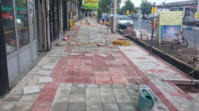 گزارش تصویری از پروژه جدول گذاری و سنگفرش خیابان طالقانی