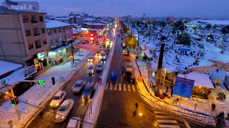 تصوير هوايي  بندر برفي